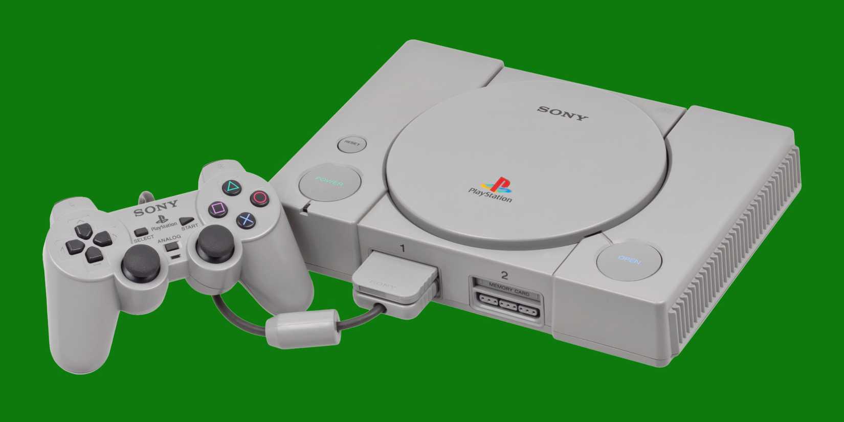 PlayStation 1 On Xbox Green Background