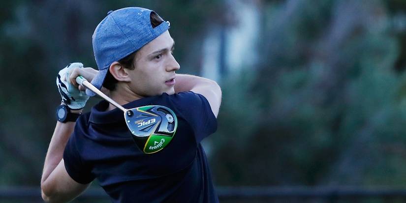 Tom Holland plays golf