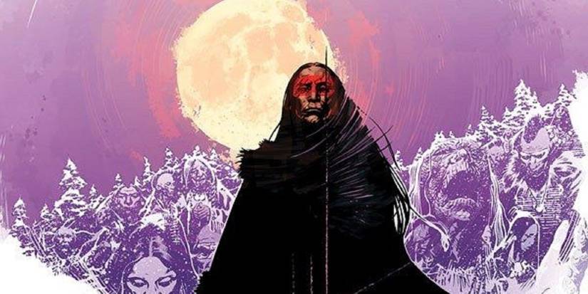 A man stands in front of the moon from Two Moons 