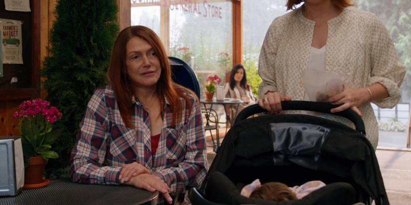 Lilly sits down for a moment after getting tired