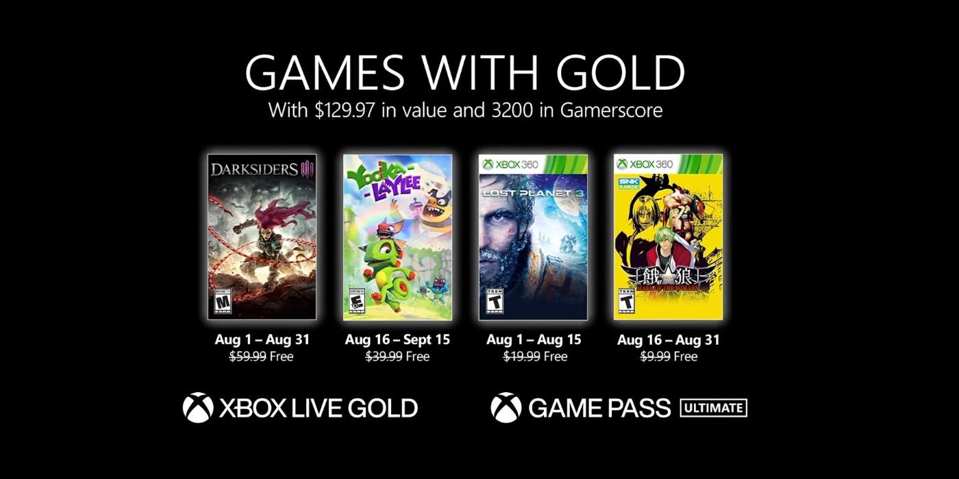 Xbox Games With Gold August 2021 Surprises With Darksiders 3 YookaLaylee