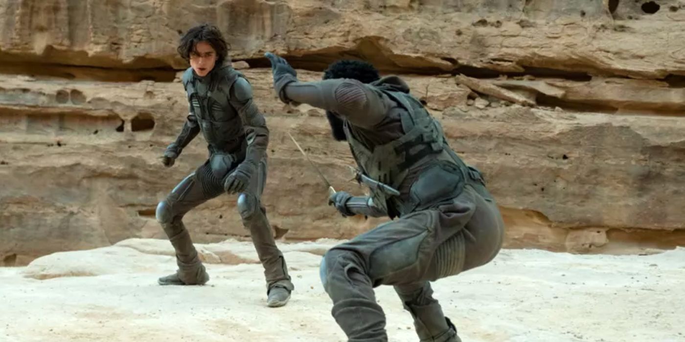 Timothée Chalamet Gears Up For A Knife Fight In New Dune Image