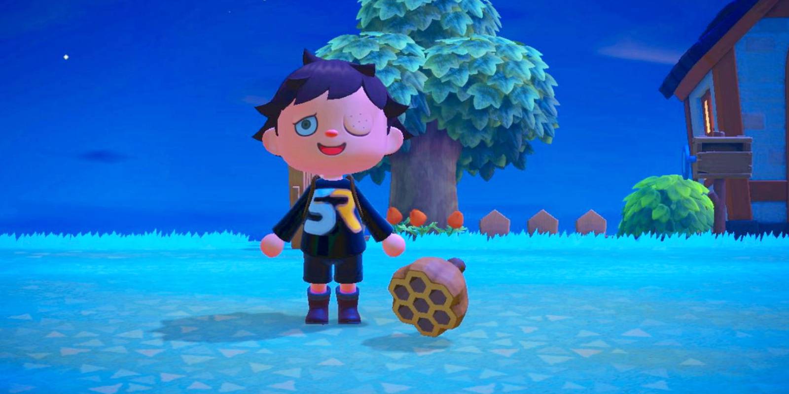 Animal Crossing character stung by wasps