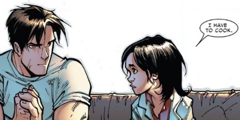 Anna Maria Marconi talking to Peter Parker.