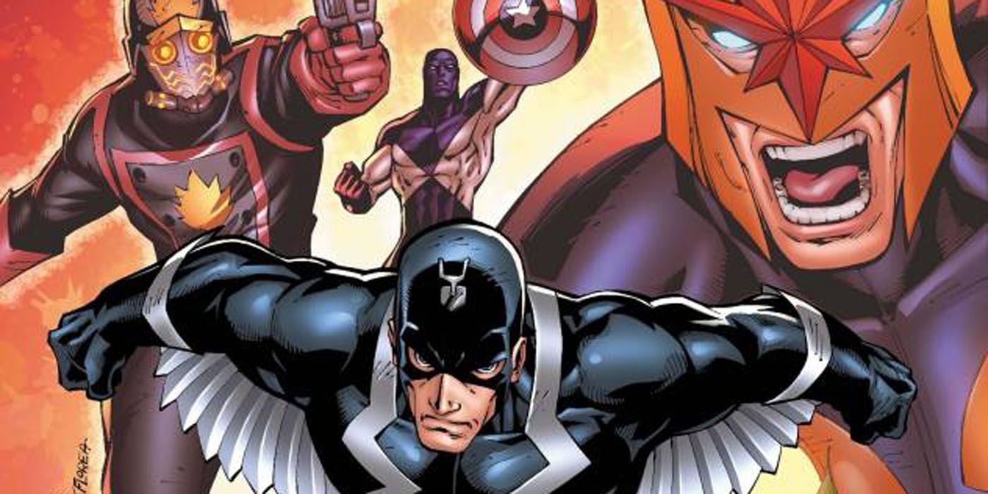 Black Bolt flying in the War of the Kings comics