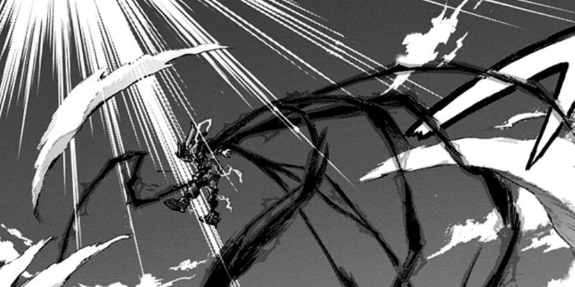 Deku floating in the air