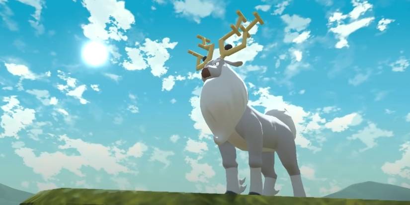Um Wyrdeer de Pokémon Legends: Arceus, que também aparece no evento Pokémon GO Young & Wise como chefe de ataque
