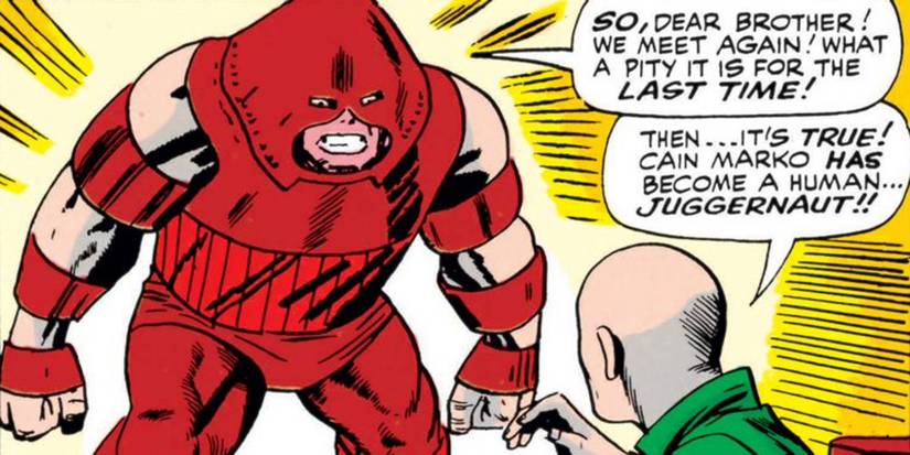 Juggernaut faces off with Professor X.