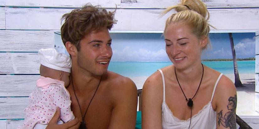 Lauren and Josh with a fake baby in Love Island