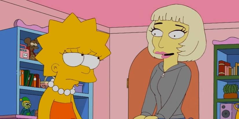 Lady Gaga conversa com Lisa em Os Simpsons