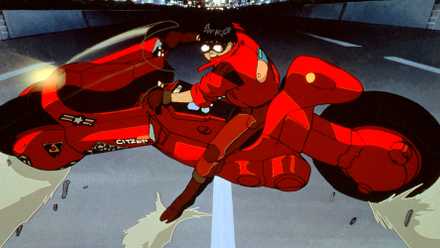 Kaneda doing a Motorcycle Skid in Akira.