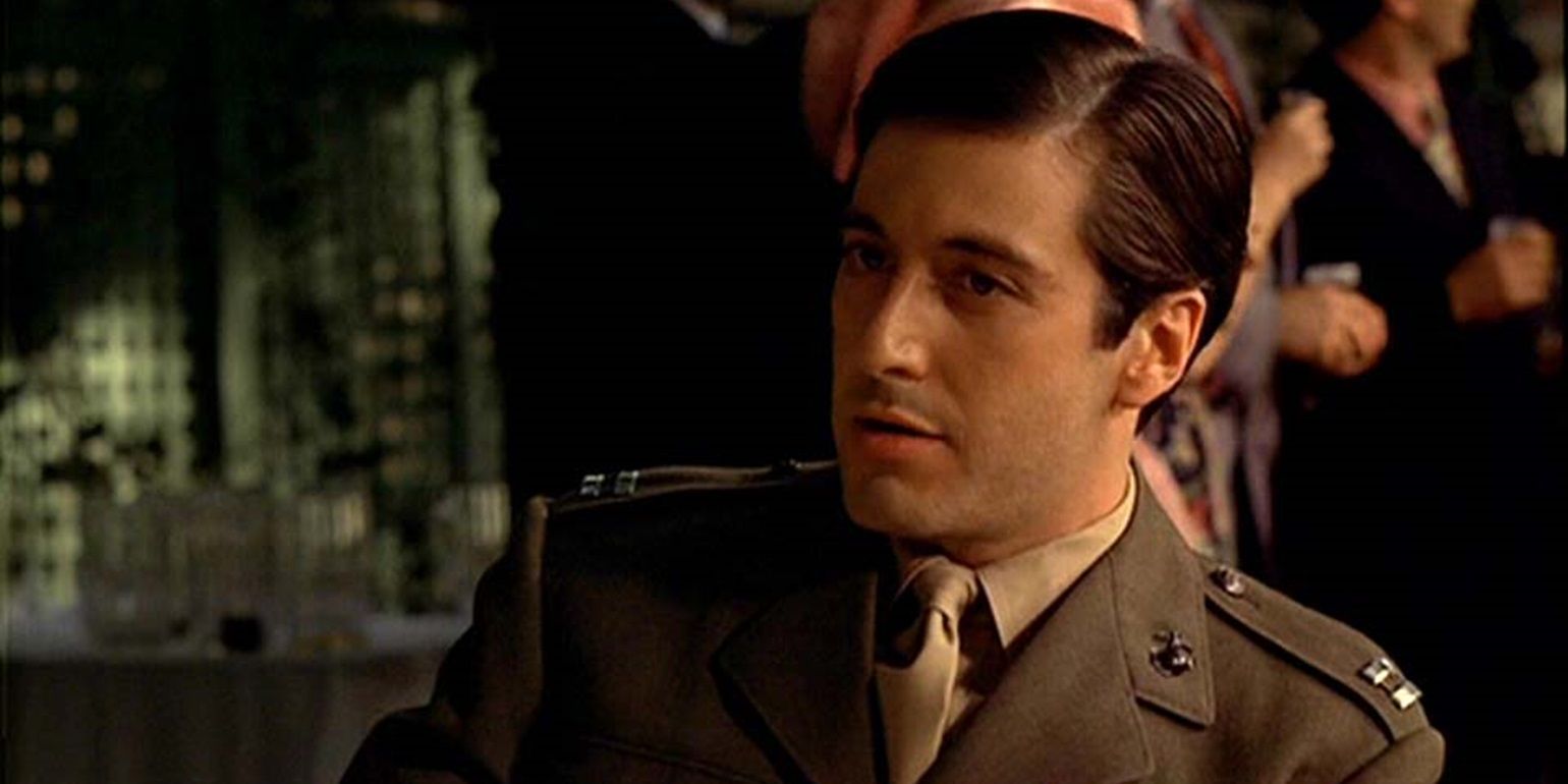 Al Pacino as Michael wearing his army uniform in The Godfather