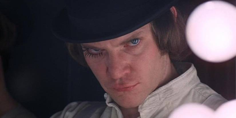 Alex stares into the camera in A Clockwork Orange
