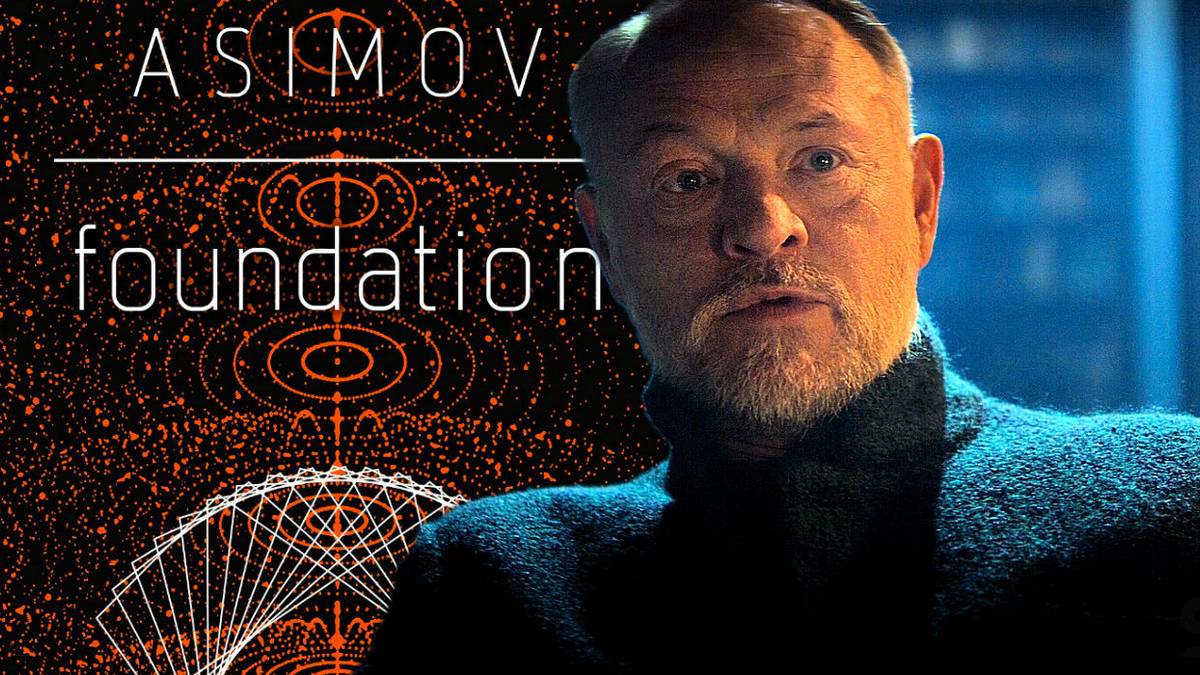 Jared Harris and Isaac Asimov Foundation Book