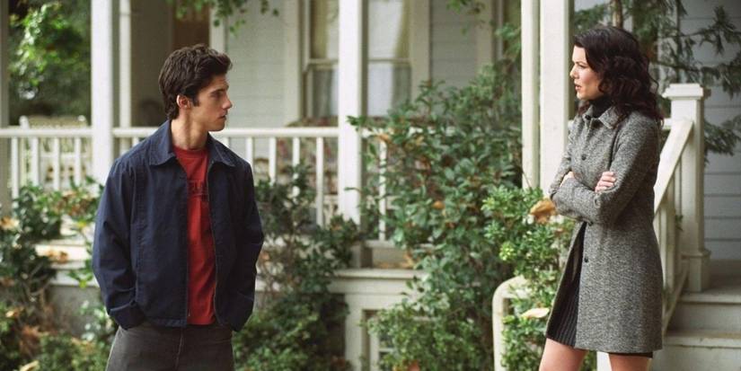 Lorelai conversando com Jess em Gilmore Girls