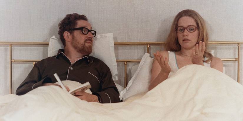 A couple in bed talking in Scenes from a Marriage