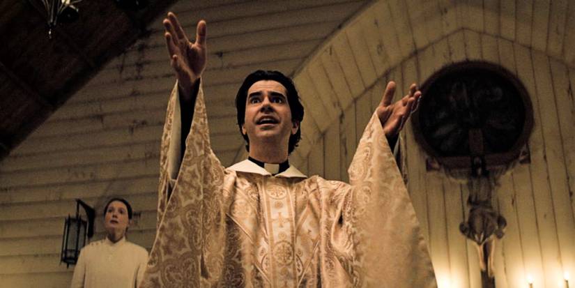 Father Paul preaching in church in Midnight Mass