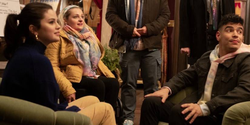 Ali Stroker as one of the Arconiacs in the living room in Only Murders in the Building