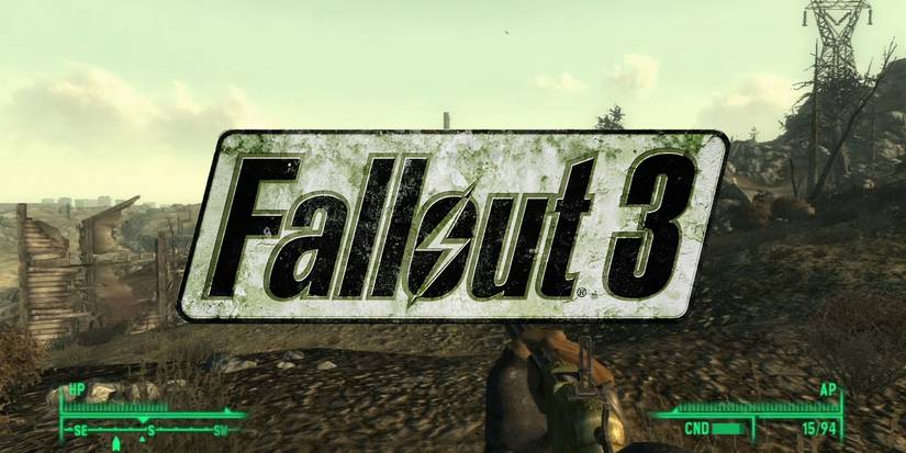 The Fallout 3 logo over a gameplay image 