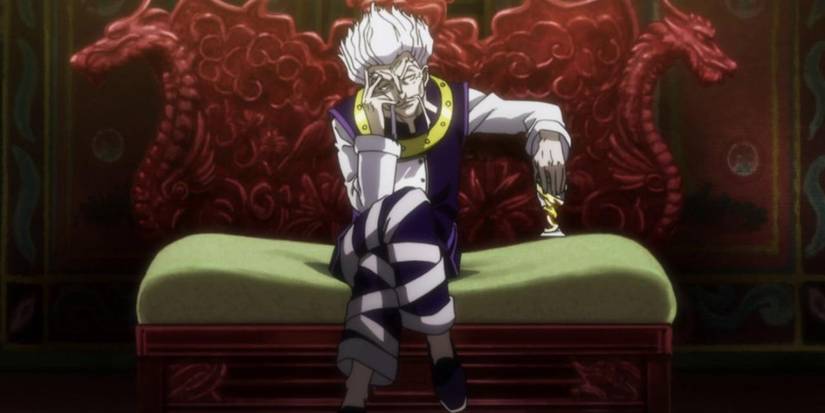 Zeno Zoldyck on a chair in Hunter x Hunter