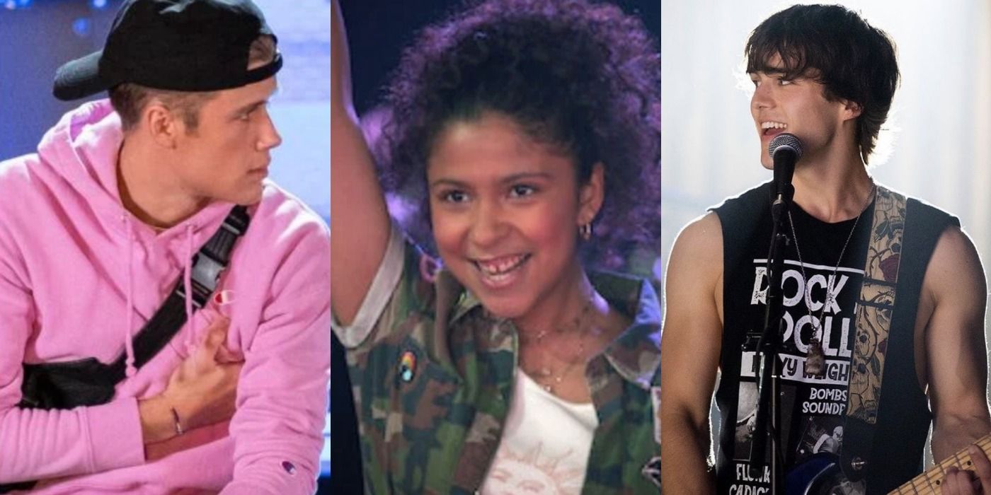 Разделенное изображение показывает Алекс, Джули и Лука в Julie And The Phantoms