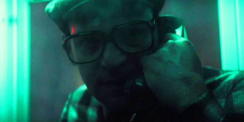 Junior Soprano in a phone booth.