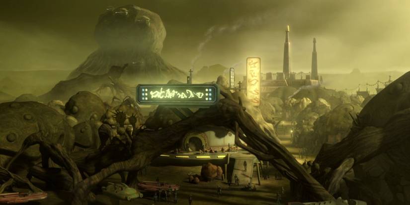 A city on Nal Hutta in Star Wars Clone Wars