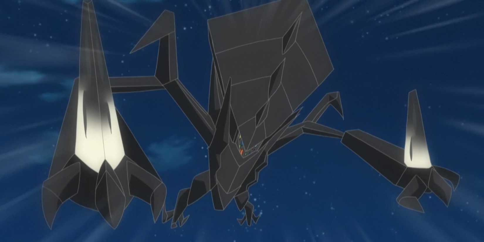 Necrozma attacking in the Pokemon anime