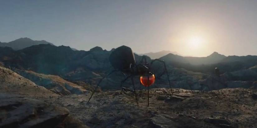 A B'omarr Monk skitters across the landscape in The Book of Boba Fett.