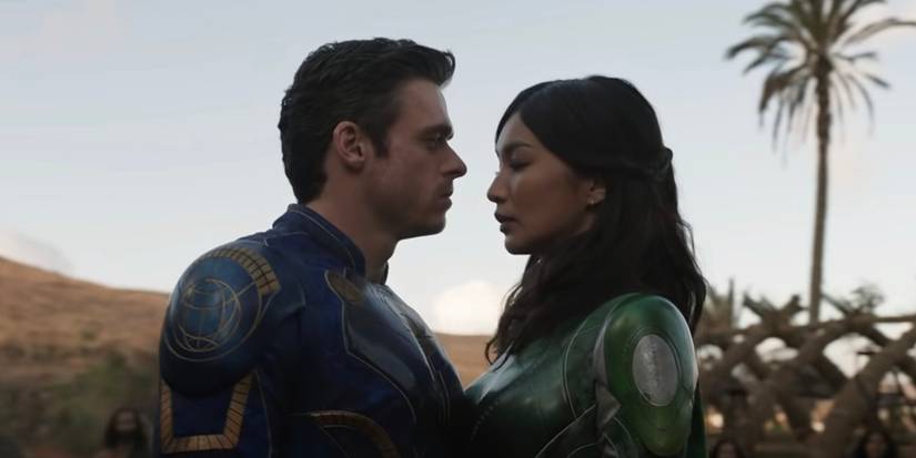 Ikaris and Sersi facing off in The Eternals.