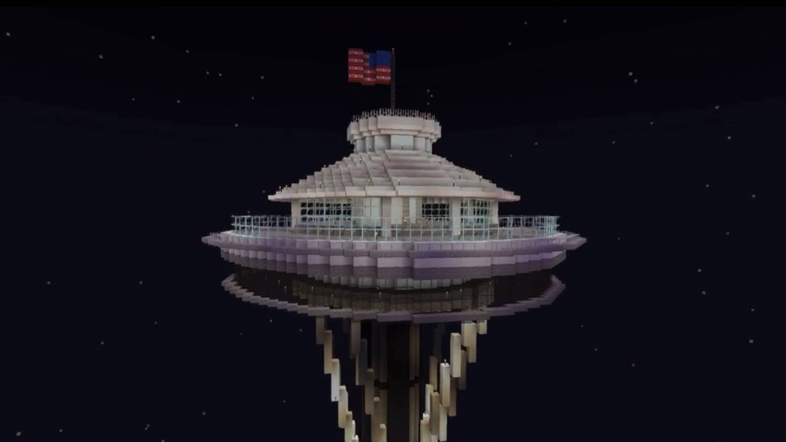Minecraft Build Recreates The Seattle Space Needle On A One-To-One Scale
