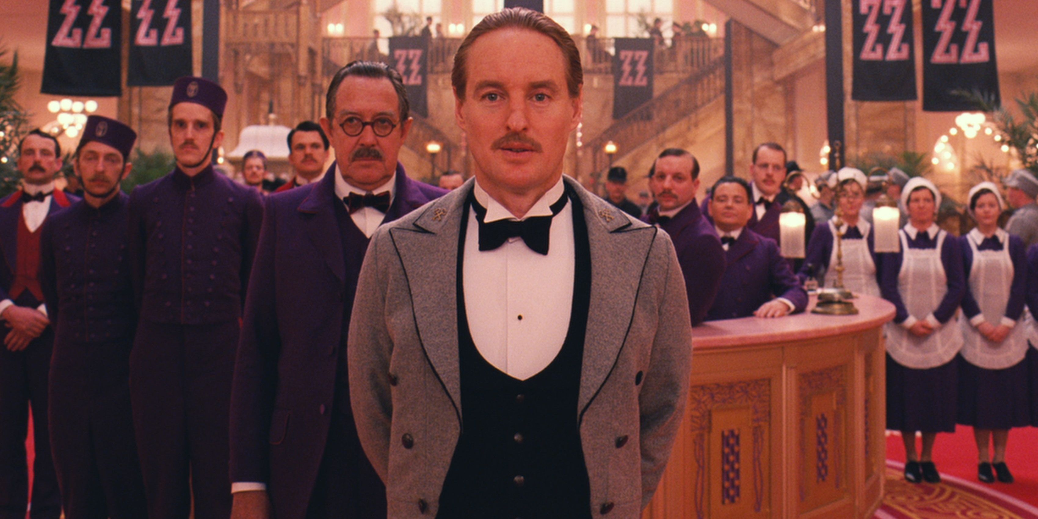 Owen Wilson in the lobby of the Grand Budapest Hotel