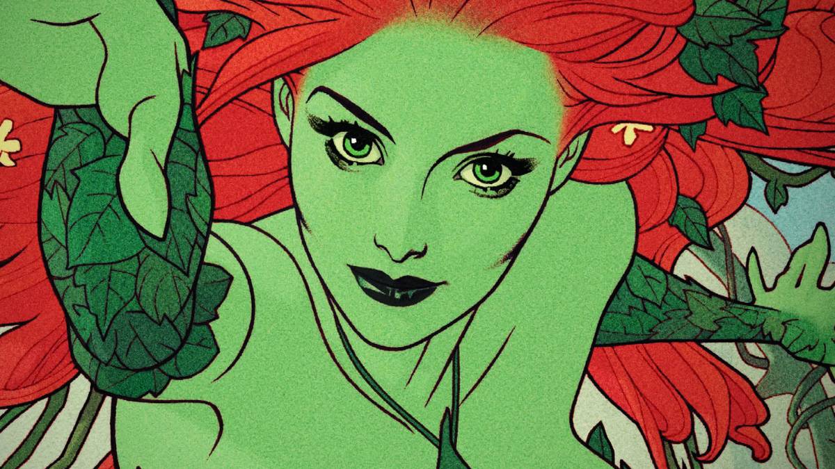 Poison Ivy reaching out with her hand in the comics.