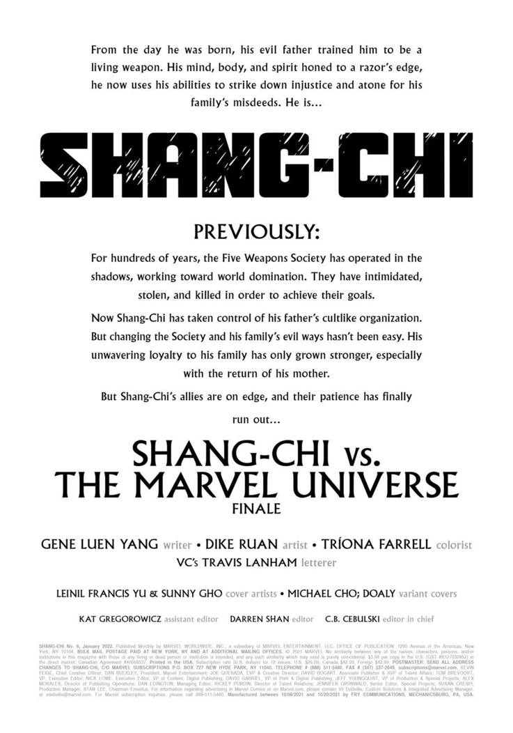 Marvel Comics: The Avengers Have Waged A War Against Shang-Chi! 10 SHANGCHI2021006 Preview 2