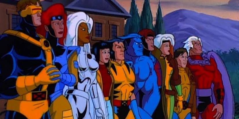 X-Men and Magneto watch Xavier leave Earth in X-Men The Animated Series Graduation Day