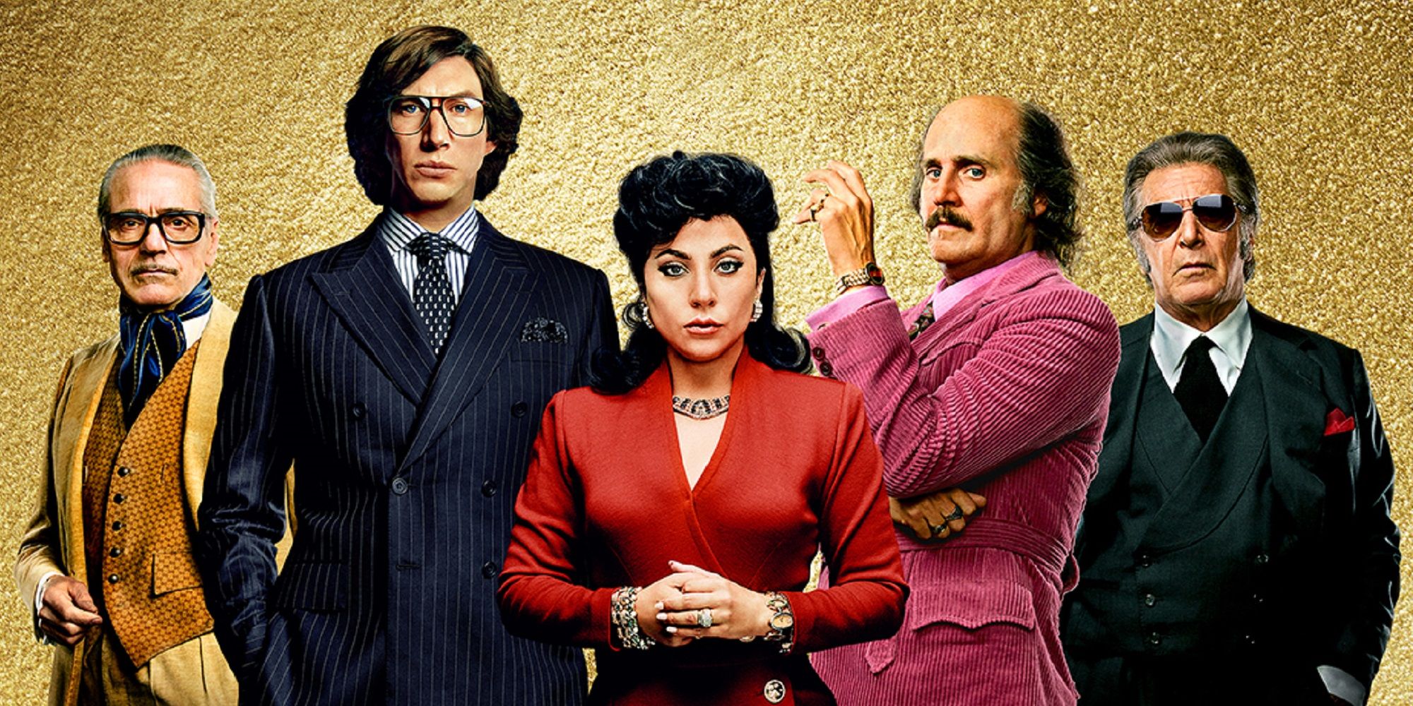 The cast of House of Gucci in a promotional photo.