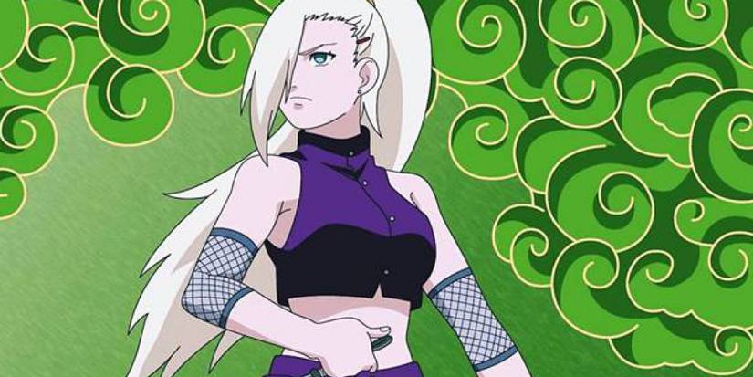 Ino wears a purple top on Naruto