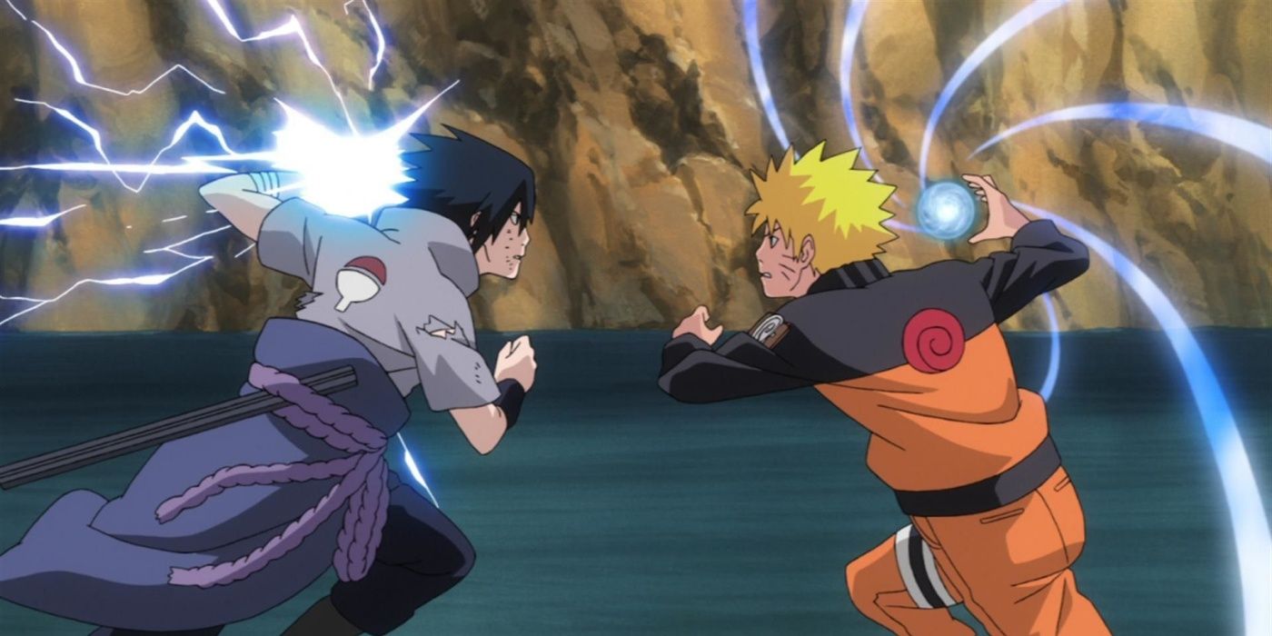 Sasuke utilizza Chidori contro Naruto in Naruto