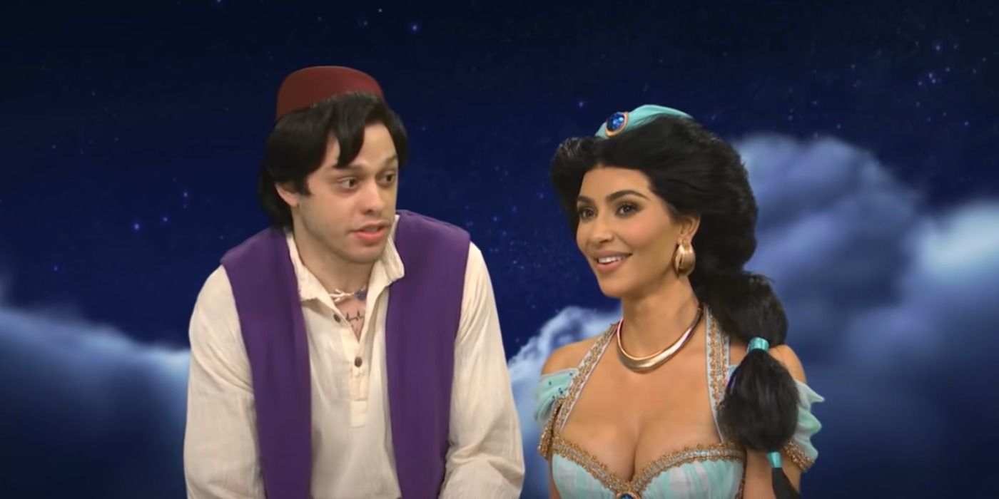 kim kardashian dressed as princess jasmine Kim Kardashian Says Pete Davidson Gifted Her The SNL Jasmine Costume