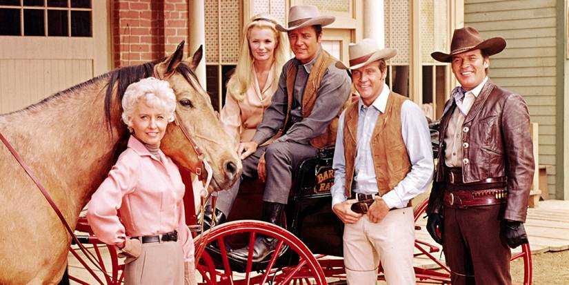Barbara Stanwyck and the rest of the cast of The Big Valley