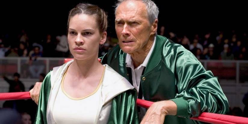Clint Eastwood and Hilary Swank in Million Dollar Baby