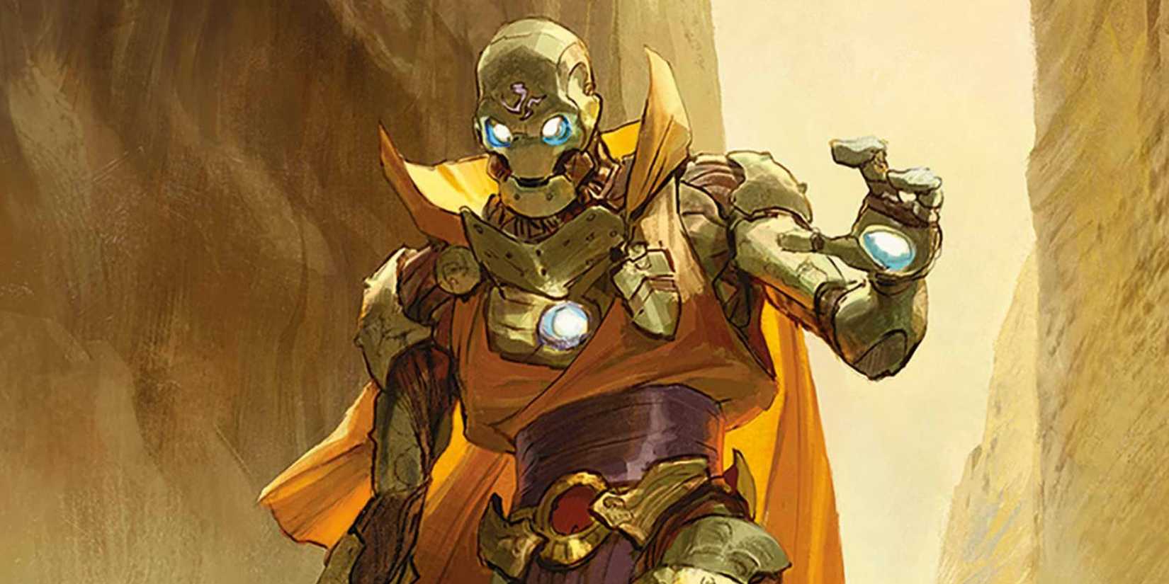 Artwork of a Warforged in Dungeons and Dragons.