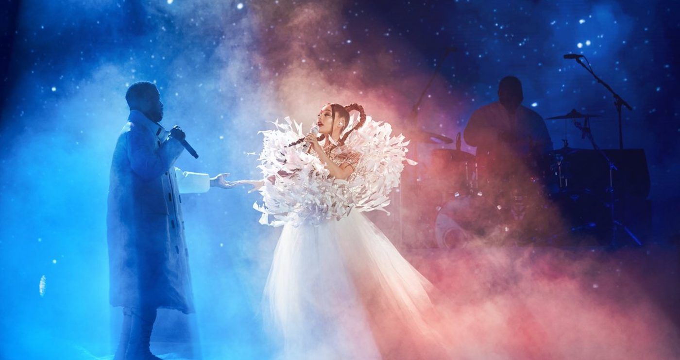 Ariana Grande & Kid Cudi Take The Stage In Majestic Don't Look Up Image