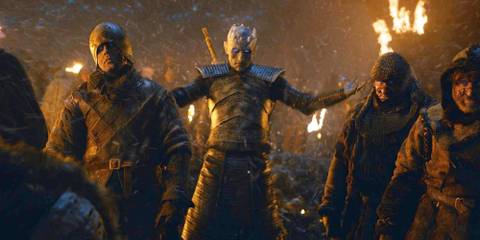 The Night King raises a group of corpses in Game of Thrones season 8, episode 3, 