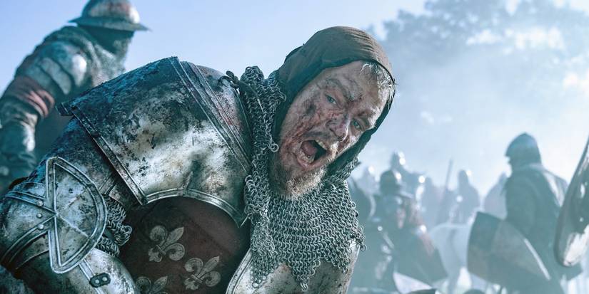 Matt Damon screaming in The Last Duel