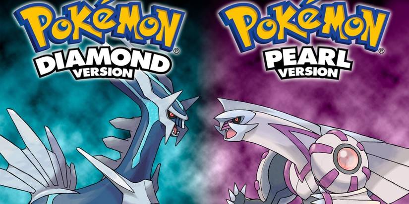 Split iamge showing covers for Pokémon Diamond & Pearl.