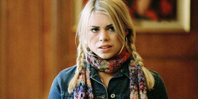 Rose Tyler looks concerned in the Doctor Who episode "Boom Town"