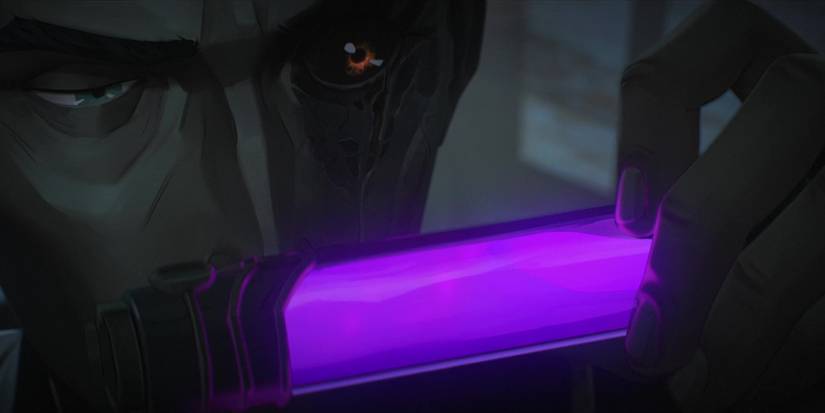 A close up of Silco examining something in Arcane.