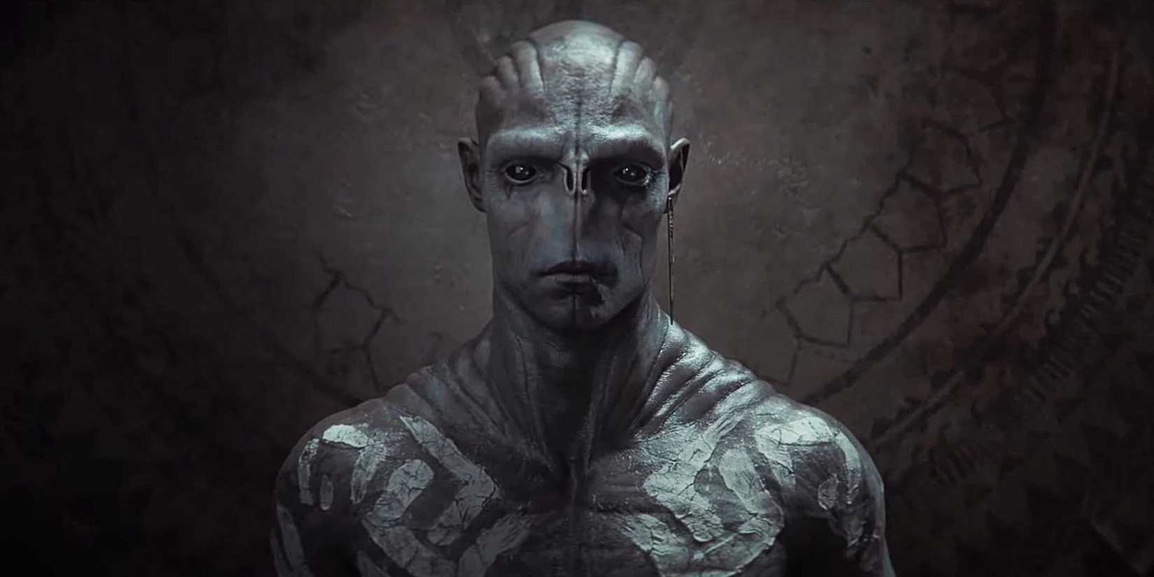 Noseless gray humanoid character of a yet undetermined species from Star Wars eclipse.