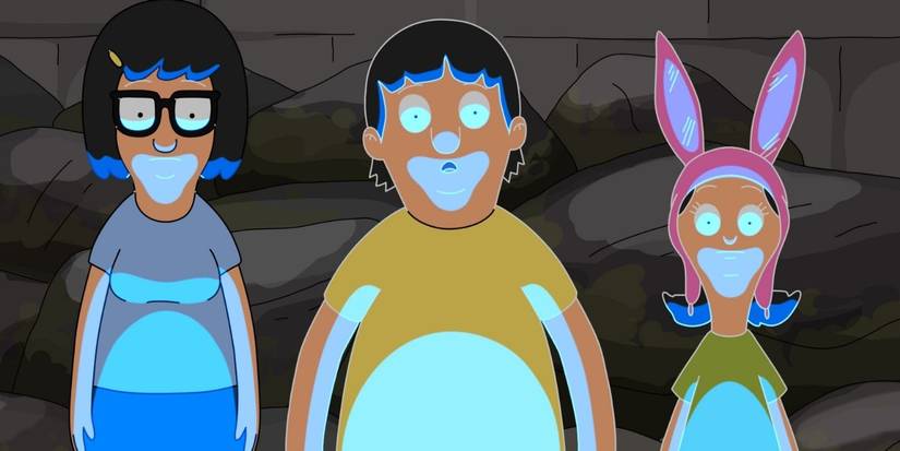 Tina, Gene, and Louise with fluorescent light in Bob's Burgers